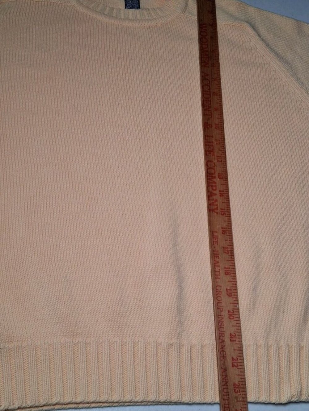 Lands End Sweater Women Medium Yellow Crewneck Pullover Classic Cotton USA - Picture 5 of 11